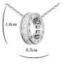 Crystalline Azuria Circle Pendant Necklace with White Zirconia Crystals 18K Silver Rose Gold Plated Necklaces for Women with 18'' Chain