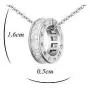 Crystalline Azuria Circle Pendant Necklace with White Zirconia Crystals 18K Silver Rose Gold Plated Necklaces for Women with 18'' Chain