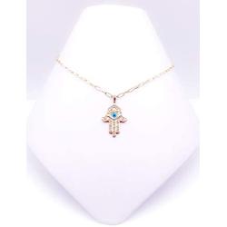 18K Gold Plated Hamsa Hand Pendant Necklace for Women Lucky & Protection Jewelry