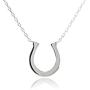 Dote Lucky Horseshoe Pendant Genuine .925 Sterling Silver Necklace 16-18 Adjustable Chain