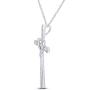 Jewel Zone US White Natural Diamond Cross Heart Pendant in 10K Solid Gold (1/20 cttw)