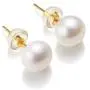KEETEEN “Moon&Star'' Sterling Silver Studs 8mm Freshwater with Crystal Zircon Pearl Earrings for Women KEETEEN “Moon&Star'' Sterling Silver Studs 8mm Freshwater with Crystal Zircon Pearl Earrings for Women