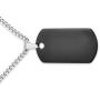 Bling Jewelry Personalized Plain Simple Basic Mens Engravable Black Dog Tag Pendant Necklace for Men Stainless Steel 24 Inch Chain