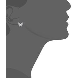 925 Sterling Silver Stud Earrings, BoRuo Cubic Zirconia Butterfly Earrings
