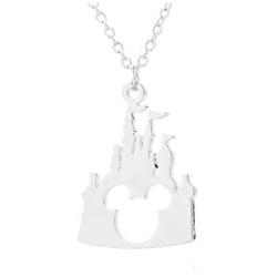 Mickey Mouse/Beauty Beast/Castle Necklace for Women/Teenagers - Silver/Gold/Rose Gold Trendy Plated Character Pendant Necklace Jewelry - Mall of Style