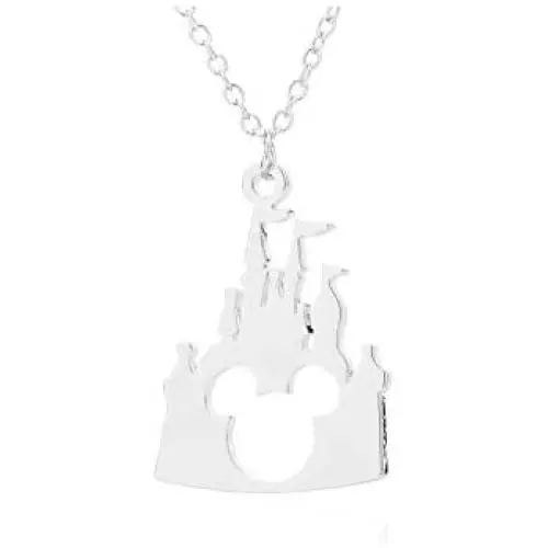 Mickey Mouse/Beauty Beast/Castle Necklace for Women/Teenagers - Silver/Gold/Rose Gold Trendy Plated Character Pendant Necklace Jewelry - Mall of Style