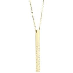 Personalized Vertical Bar Necklace Coordinate Jewelry Anniversary Gifts for Her Roman Numeral Graduation Gift Engraved 3D Necklaces for Women Initial Necklace - 4SBN