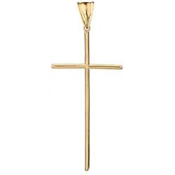 Dainty 14k Yellow Gold Simple Christian Cross Pendant