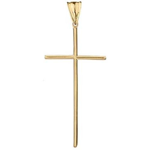 Dainty 14k Yellow Gold Simple Christian Cross Pendant