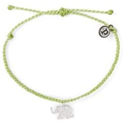Pura Vida Gold or Silver Elephant Charity Wildlife Bracelet - 100% Waterproof, Adjustable Band - Coated Charm