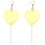 Funny Heart Lollipop Drop Dangle Earrings Set Ball Candy Multicolor Resin Cartoon for Women Girl Exaggerated Friendship BFF Food Jewelry