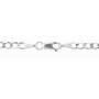 Nuragold 14k White Gold 3mm Solid Cuban Link Chain Curb Pendant Necklace, Mens Womens Lobster Lock 16'' 18'' 20'' 22'' 24'' 26'' 28'' 30''