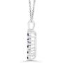 September Birthstone - Blue Sapphire and Diamond Heart Pendant Necklace in 10K White Gold (2mm Blue Sapphire)