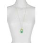 Green Aventurine With Bee Charm Healing Wholesale Gemstone Jewelry Pendant Necklace