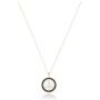 Miabella 18K Gold over Sterling Silver Black Spinel Genuine Italian 2-Lira Bee Coin Pendant Necklace, 18 Inch Chain 925 Made in Italy