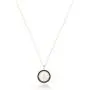 Miabella 18K Gold over Sterling Silver Black Spinel Genuine Italian 2-Lira Bee Coin Pendant Necklace, 18 Inch Chain 925 Made in Italy