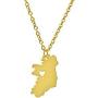 Ireland Map Necklace | Celtic Silhouette | Irish Home | Irish Jewelry | Hollow Country Map Ireland | Stainless Steel Pendant Necklace| St Patricks (Gold)