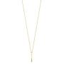 Gelin 14k Solid Gold 0,01 ct Genuine Diamond Vertical Bar Pendant Chain Necklace for Women, 18'' - Minimalist Jewelry for Women