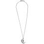 SPUNKYsoul Magical Filigree Antiqued Silver Crescent Moon Natural Raw Amethyst Crystal Long Necklace for Women