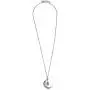 SPUNKYsoul Magical Filigree Antiqued Silver Crescent Moon Natural Raw Amethyst Crystal Long Necklace for Women