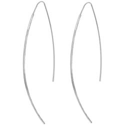 Curved Cut Threader Earrings-Simple Lightweight Open Wire Needle Drop Dangle Bead Threader Earrings