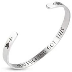A N KINGPiiN Inspirational Bracelets for Women Inspirational Gift for Women Girls Men Motivational Birthday Cuff Bangle Friendship Personalized Mantra Jewelry Come Gift Box