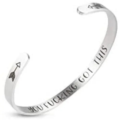 A N KINGPiiN Inspirational Bracelets for Women Inspirational Gift for Women Girls Men Motivational Birthday Cuff Bangle Friendship Personalized Mantra Jewelry Come Gift Box