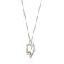 NATALIA DRAKE Genuine Diamond Open Heart Necklace for Women in 10K Yellow Gold and Rhodium Plated Sterling Silver