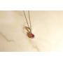 Gin & Grace 10K White Gold Natural Diamond (I1,I2) & Pear Cut Genuine Ruby Pendant for Women