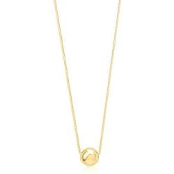 Floating Ball Pendant Necklace 14K Yellow Gold Polished Shiny on Box Chain Italy UNICORNJ 16''