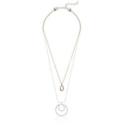 Lucky Brand Jewelry Layer Pendant Necklace, Two Tone