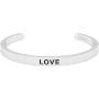 Silver Love Bracelet For Women - Adjustable Cuff Stainless Steel Bracelet - Inspirational and Simple Bangle - Fits Kids, Teenage Girls, and Adults