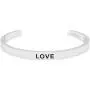 Silver Love Bracelet For Women - Adjustable Cuff Stainless Steel Bracelet - Inspirational and Simple Bangle - Fits Kids, Teenage Girls, and Adults