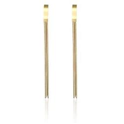 LIUANAN 18K Gold Plated Long Tassel Bar Earrings for Women Girls Chain Drop Dangle Stud Earrings Jewelry