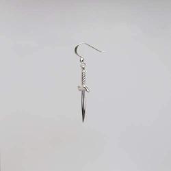 USA 925 Sterling Silver Gothic Dagger Sword Pirate Medieval Renaissance Dangle Earrings