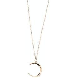 Dtja Minimalist Moon Necklace for Women Girls Kids Sterling Silver Gold Plated Tiny Small Simple Polished Thin Horn Crescent Moon Pendant Choker Necklace Adjustable Chain 18'' Cute Jewelry Gift