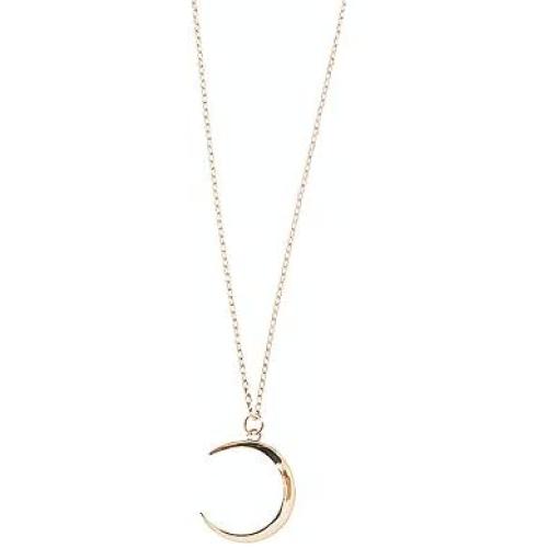 Dtja Minimalist Moon Necklace for Women Girls Kids Sterling Silver Gold Plated Tiny Small Simple Polished Thin Horn Crescent Moon Pendant Choker Necklace Adjustable Chain 18'' Cute Jewelry Gift