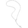 Miabella 925 Sterling Silver Italian Rosary Bead Cross Y Necklace Chain for Women Men, 20 Inch
