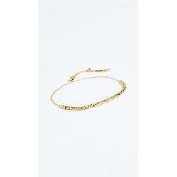 gorjana Womens Laguna Adjustable Strand Bracelet with Textured Beads, 18K Gold Plated