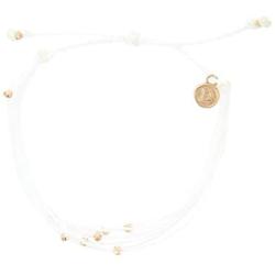 Pura Vida Rose Gold Malibu Beaded Bracelet - Silver Plated Charm, Adjustable Band