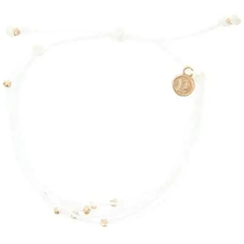 Pura Vida Rose Gold Malibu Beaded Bracelet - Silver Plated Charm, Adjustable Band Pura Vida Rose Gold Malibu Beaded Bracelet - Silver Plated Charm, Adjustable Band