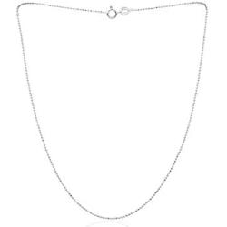 Sea of Ice Sterling Silver 1mm Round Ball Bead Chain Necklace for Women, Size 14'' - 36'' Italy