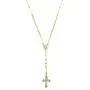 18K Yellow Gold Plated Sterling Silver Rosary Cross Necklace studded with Swarovski crystals 18K Yellow Gold Plated Sterling Silver Rosary Cross Necklace studded with Swarovski crystals