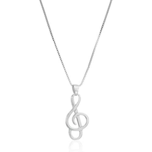 Sterling Silver Musical Note Pendant Necklace, 18''