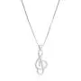 Sterling Silver Musical Note Pendant Necklace, 18'' Sterling Silver Musical Note Pendant Necklace, 18''