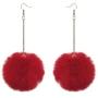 6 Pairs Faux Fur Fluffy Pom Pom Drop Dangle Earrings Set Bohemia Ethnic Handmade Colorful Long Ball Tassel Earrings Thanksgiving Christmas Earrings Gifts for Women Girls Jewelry