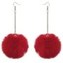 6 Pairs Faux Fur Fluffy Pom Pom Drop Dangle Earrings Set Bohemia Ethnic Handmade Colorful Long Ball Tassel Earrings Thanksgiving Christmas Earrings Gifts for Women Girls Jewelry