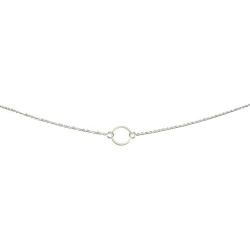 ROSTIVO Simple Choker Necklace for Women Dainty Circle Necklace Choker for Girls (Silver)
