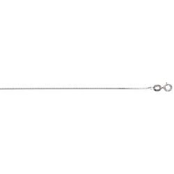 JewelryWeb Solid 10k White Gold 0.6mm Box Chain Necklace for Women and Girls