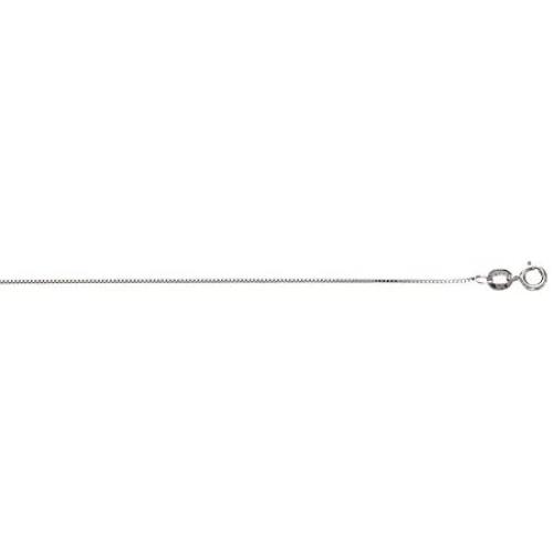 JewelryWeb Solid 10k White Gold 0.6mm Box Chain Necklace for Women and Girls